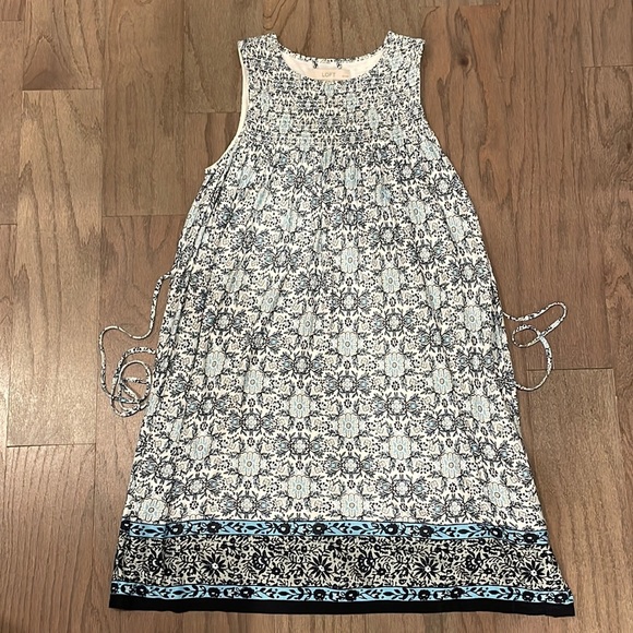 LOFT Petite Floral Tie-Waist Knit Dress - Size XSP - Picture 3 of 8